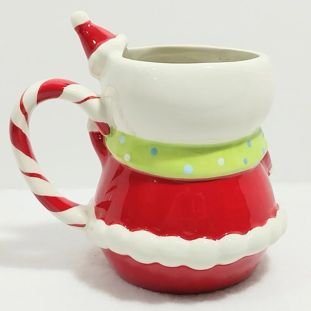 Target BE MERRY - SANTA CLAUS with Hat Mug Red White Holiday 2008 #1337